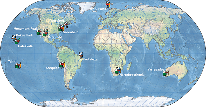 Locations of SGP sites around the world